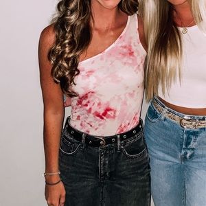 Tie Dye One Shoulder Bodysuit - worn once